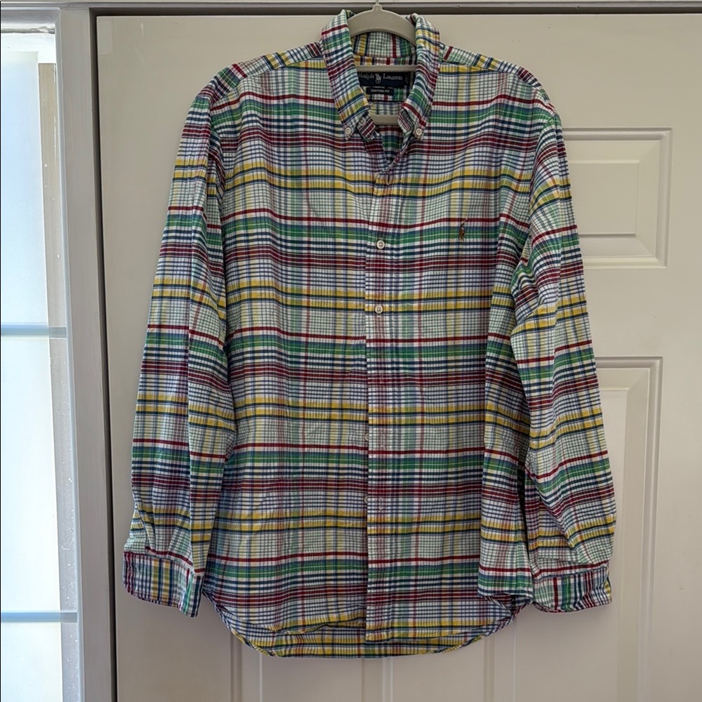 Polo by Ralph Lauren Red and Green Casual Button Down Shirt